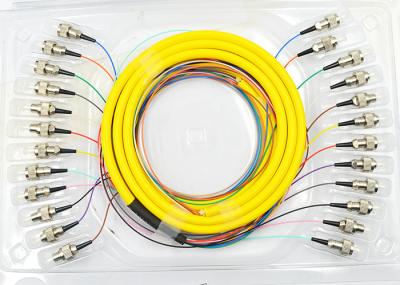 O cabo de fibra ótica do único modo do núcleo do amarelo 12 personalizou o comprimento -40 - o funcionamento 75℃