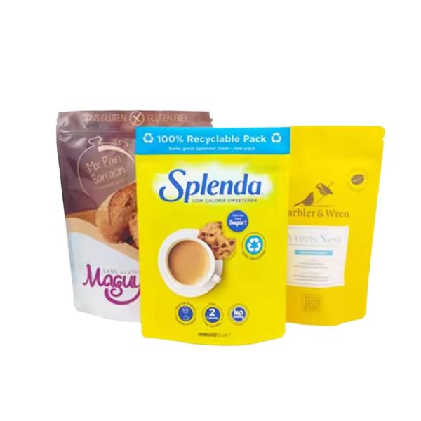 MOQ 100pcs Custom Moisture Proof Printed Resealable Plastic Zipper bags for Sugar Coffee Cakes Baby Food Cooked Food Powder Packaging