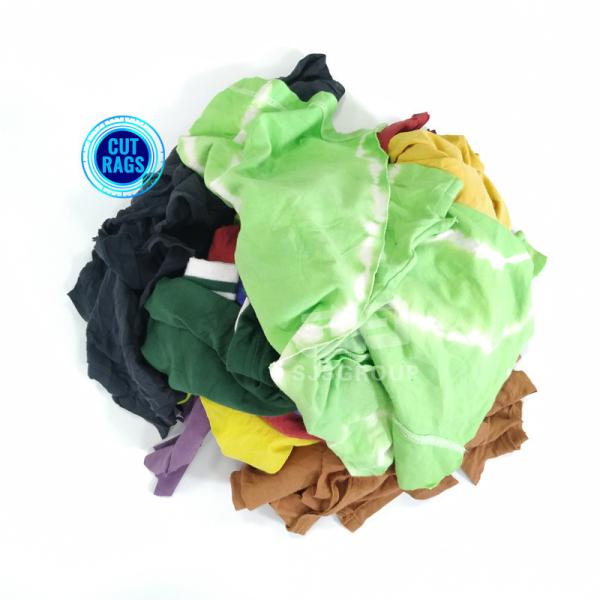 100% Cotton Coloured T-Shirt Rags for Heavy-Duty Industrial Cleaning in 10KG Wiping Cleaning Rags