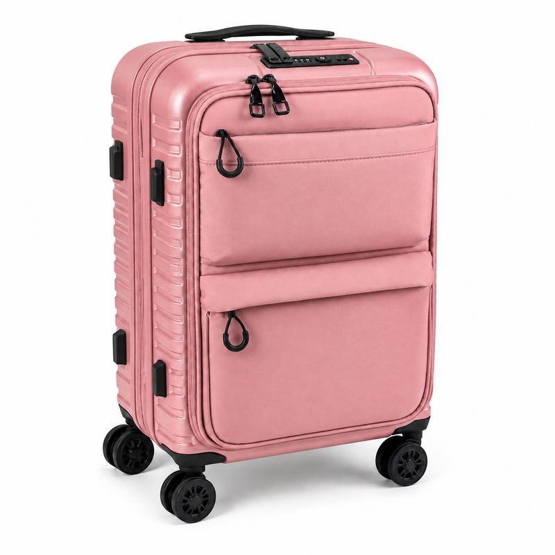 Expandable Front Opening Hard Soft Shell Carry On Luggage