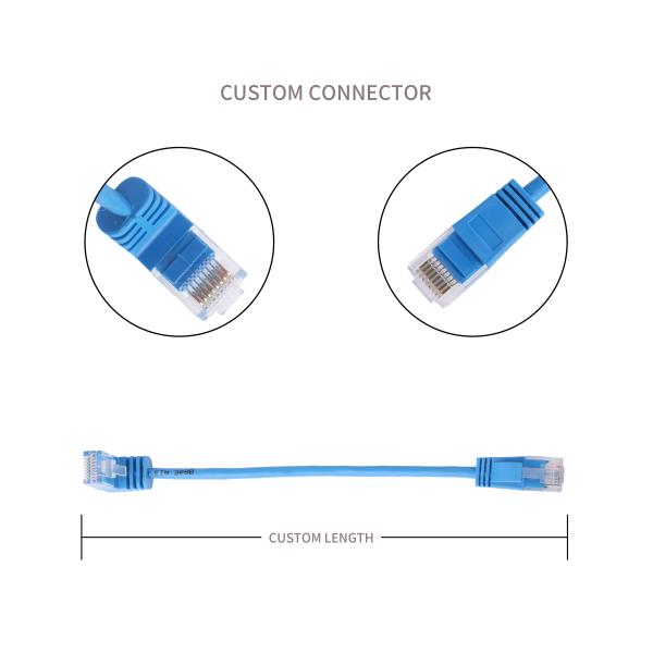 Вертикальный 90 градусный интерфейс Slim Utp кабель Гигабитная формованная Ethernet Синяя длина Настройка