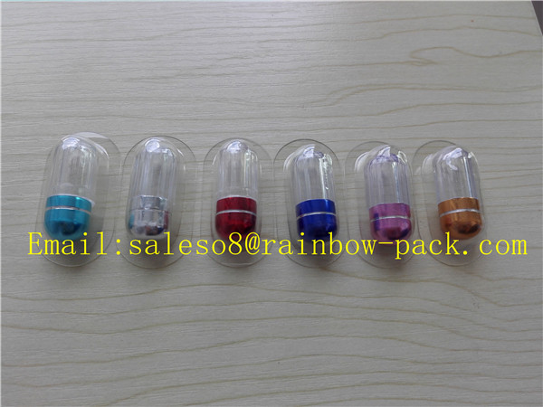 Aluminum Foil Clear Plastic Pill Bottles / Pill Vial Gelatin Capsule Packing