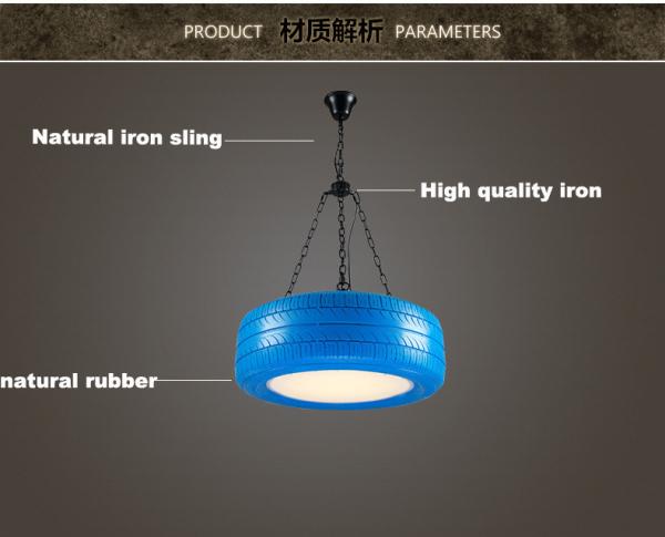 Loft Industrial Wind Tire Pendant Light Color LED Lamp Bead Hanging retro chandelier(WH-VP-132)