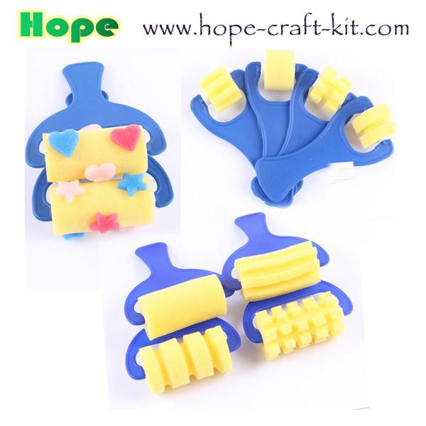 Kids DIY Painting Art Craft EVA Foam Paint Roller mini Sponge stamp roller foam brushes Sponge Roller kids Sponge Stamp
