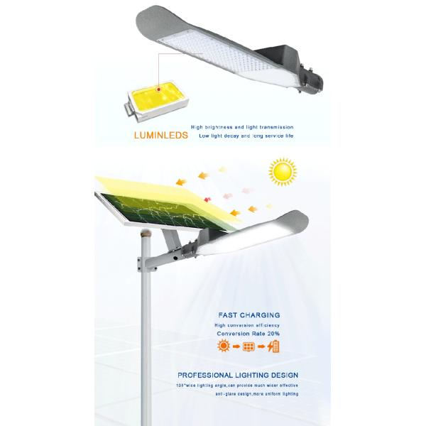 Высокие лументы Внешние солнечные уличные фонари Все в одном Водостойкие 100W 150W 200W