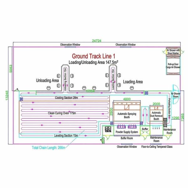 Automated Powder Coating Line for Spare Parts High-Volume Factory Production