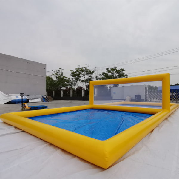 Inflatable Portable Water Volleyball Court Customizable Size Color Logo for Beach Resort Pool Party Commercial Events Wholesale