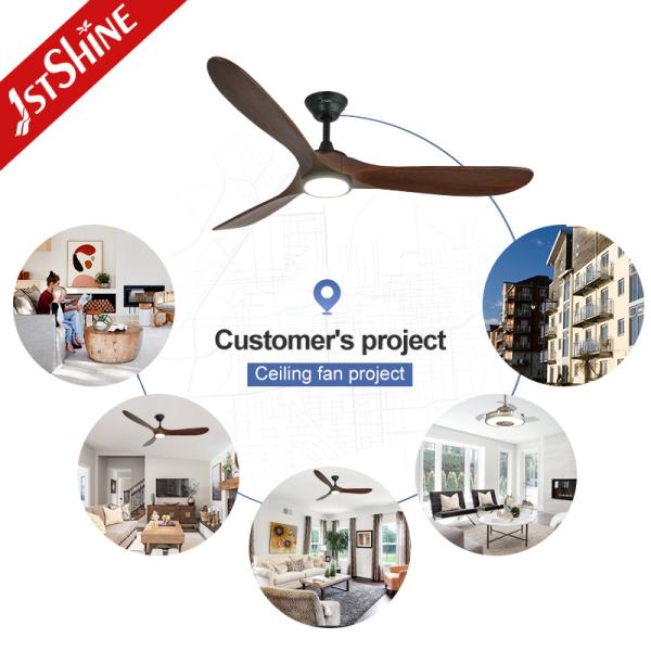OEM of Dimmable Ceiling Fan with Wooden Blades and 3000k/4000k/6000k Color Temperature