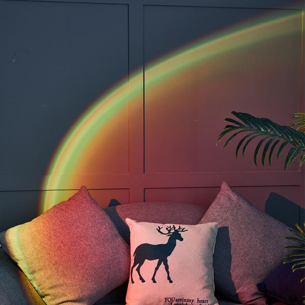 Ring Light Sunset Light Modern Rainbow Sunset Projection Lamp Bedroom Decoration