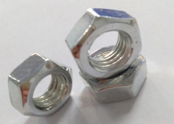 M10x1.5 Carbon Steel Nuts 6.5mm Thickness , Electroplating Zinc Surface Treatment