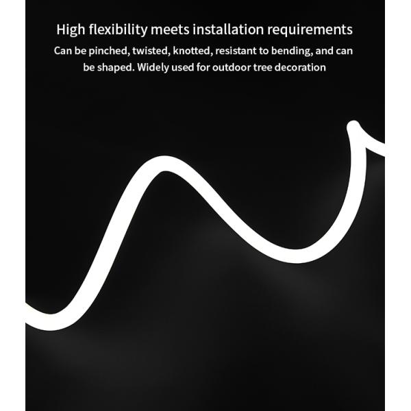 Luces fluidas de neón de silicona circular de 180 grados a prueba de agua