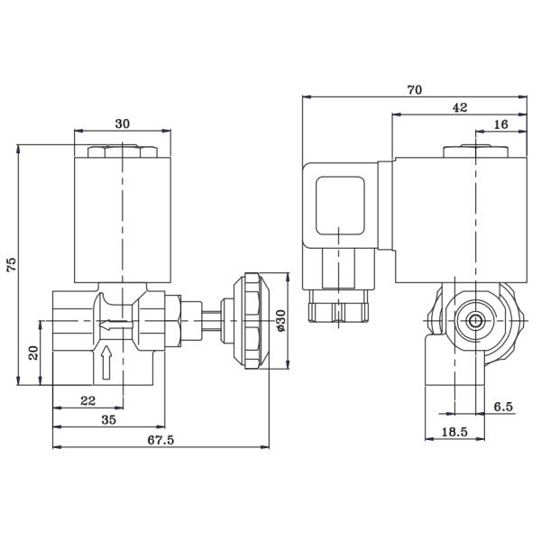 Тихий океан клапан соленоида 1/4