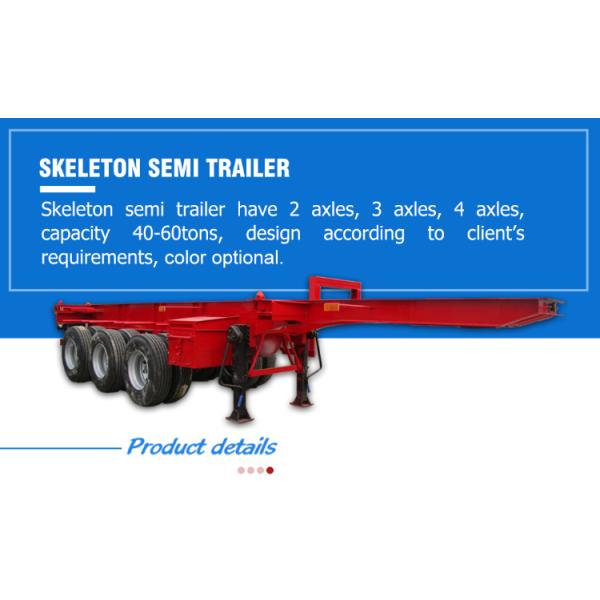 Tri-Axle 13t/16t Semi Trailer for Truck Tractor Skeletal Ship Container