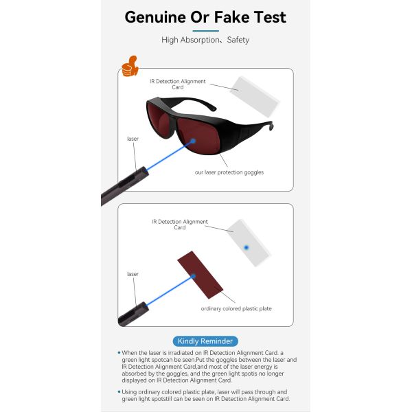 Anti Glare Laser Protection Glasses Laser Goggles Laser Safety Goggles for Laser Cutting Engraving Laboratory Use