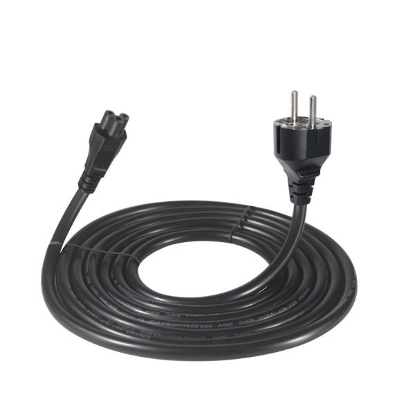 EU to C5 Power Cord 2m Black RoHS Compliant Pure Copper