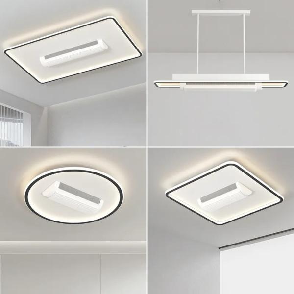 Fábrica mayorista Modelo 1631C Ventilador eléctrico de techo de control remoto de luz Ventilador de plástico sin hojas con cuchilla de luz para motor de corriente continua doméstico