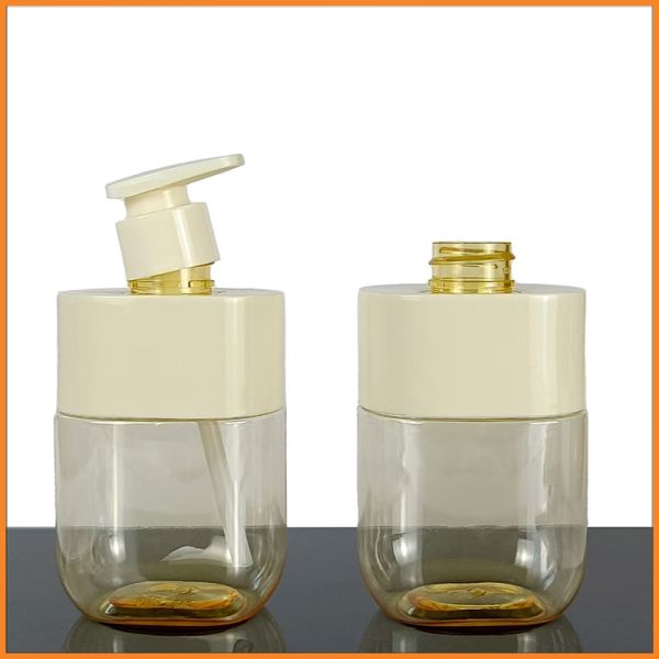 Bouteille de lotion en PET de 300 ml en forme carrée avec pompe à lotion pour emballage cosmétique