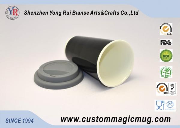 Black Starbucks Ceramic Travel Mug With Lid , Large Ceramic Coffee Mugs