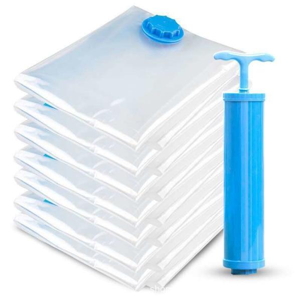 Saco de compressão de vácuo de plástico PE para cobertores, roupas e válvula de sucção de ar de ponto de viagem