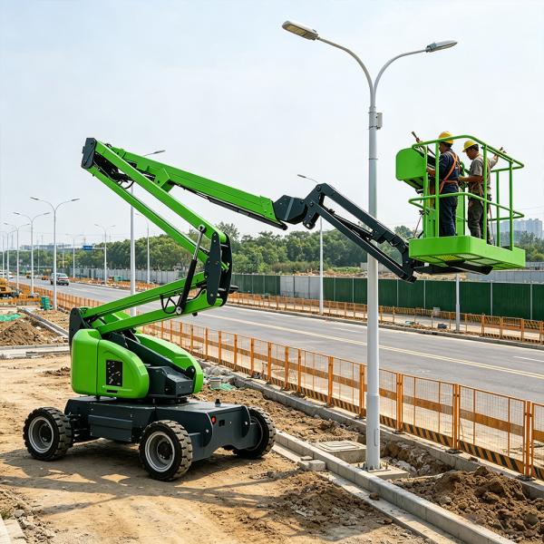 Compact Towable Cherry Picker Boom Lift For Power Grid Maintenance