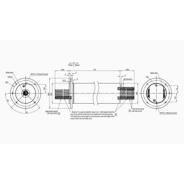8A Power Transfer and 4 HD-SDI Channels High Definition Slip Ring with 2.36in OD