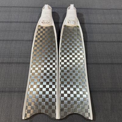 100CM Long Freediving Fins Lightweight Impact Resistant With White Footpocket