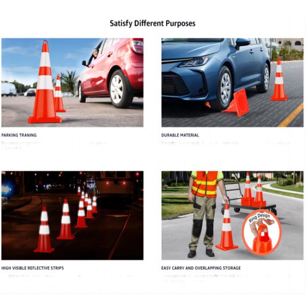Reflective Collars Traffic Safety Cones For Traffic Control 350 X 350mm 1.8KG