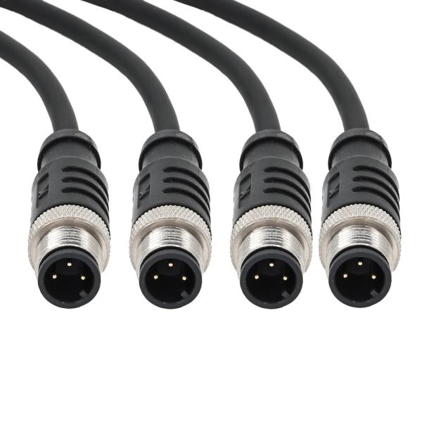 12 Pin Male M12 Connectors 30V IEC 61076-2-101 Unshield Pre Assembled Cable Straight