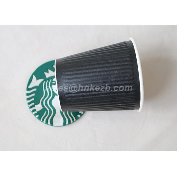 280ml Black Ripple Cups Ripple Wall Biodegradable Paper Cups Double Wall