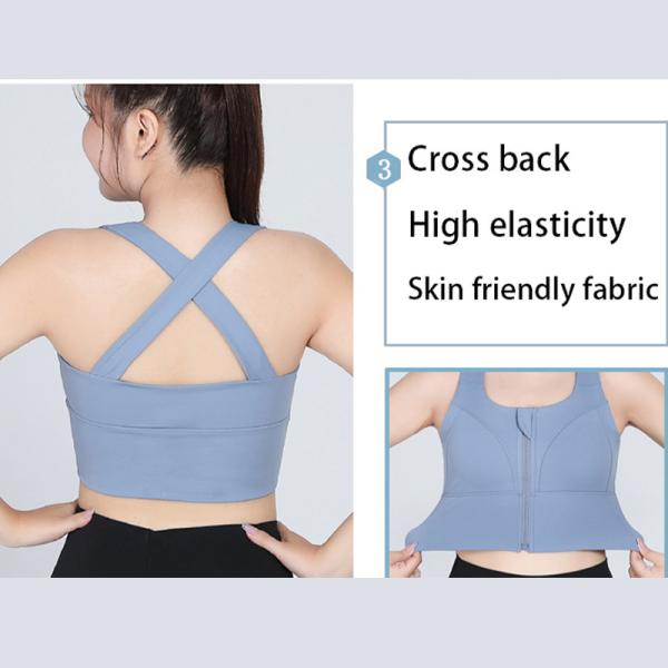 Фронт застежка-молнии 5XL плюс бюстгальтер йоги сверхразмерного нейлона бюстгальтера спорт размера сексуальный перекрестный задний