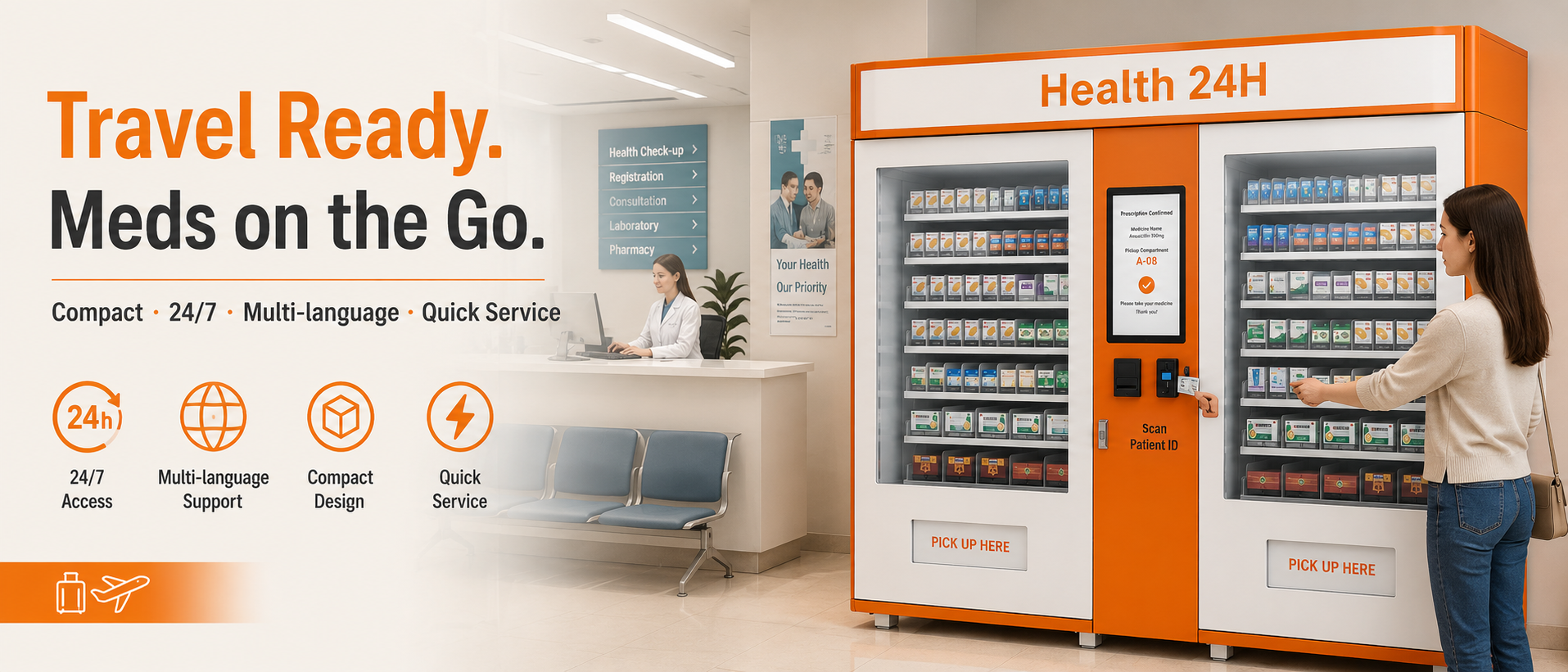 Winnsen Station Pharmacy Vending Machine Compact Medicine Kiosk for Railway Airport