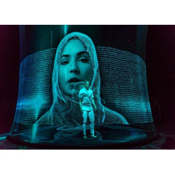 Серый черный белый экран 3D Pepperscrim прозрачный голографический для шоу предпосылки этапа голографического