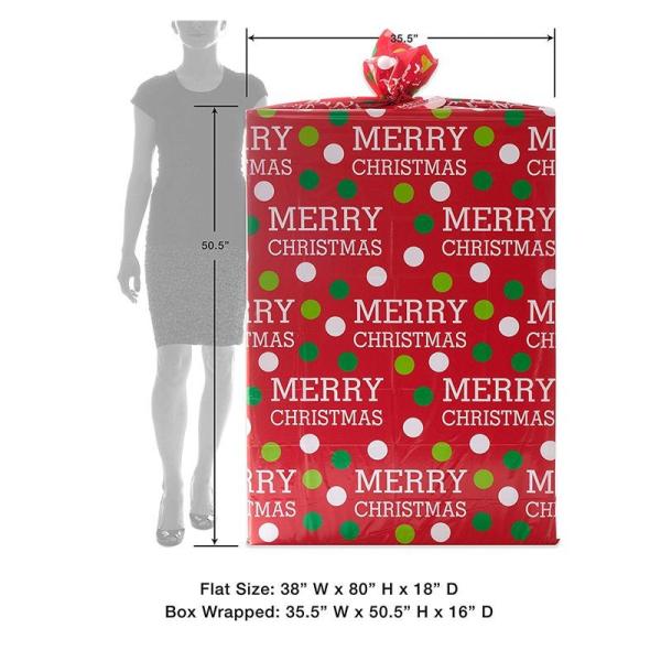 O papel de embrulho plástico colorido do projeto do feriado do Natal ensaca enorme/gigante/X grandes com etiqueta