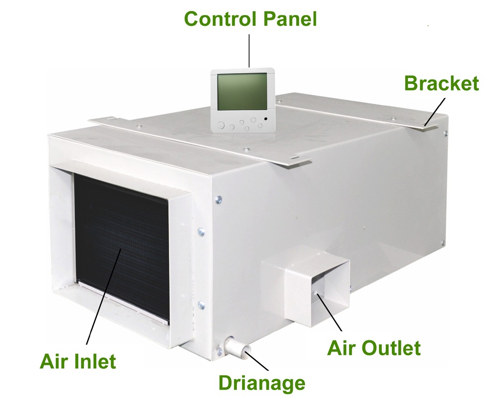 26L/D Ceiling Mounted Dehumidifier Desiccant Dehumidifier for Indoor Garage