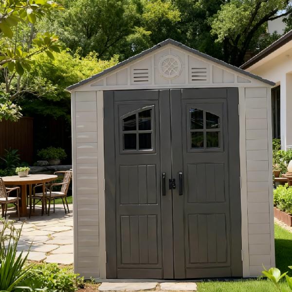 Waterproof 6ft Plastic Garden Shed 6ft Weather Resistant HDPE 6.5ft Outdoor Storage