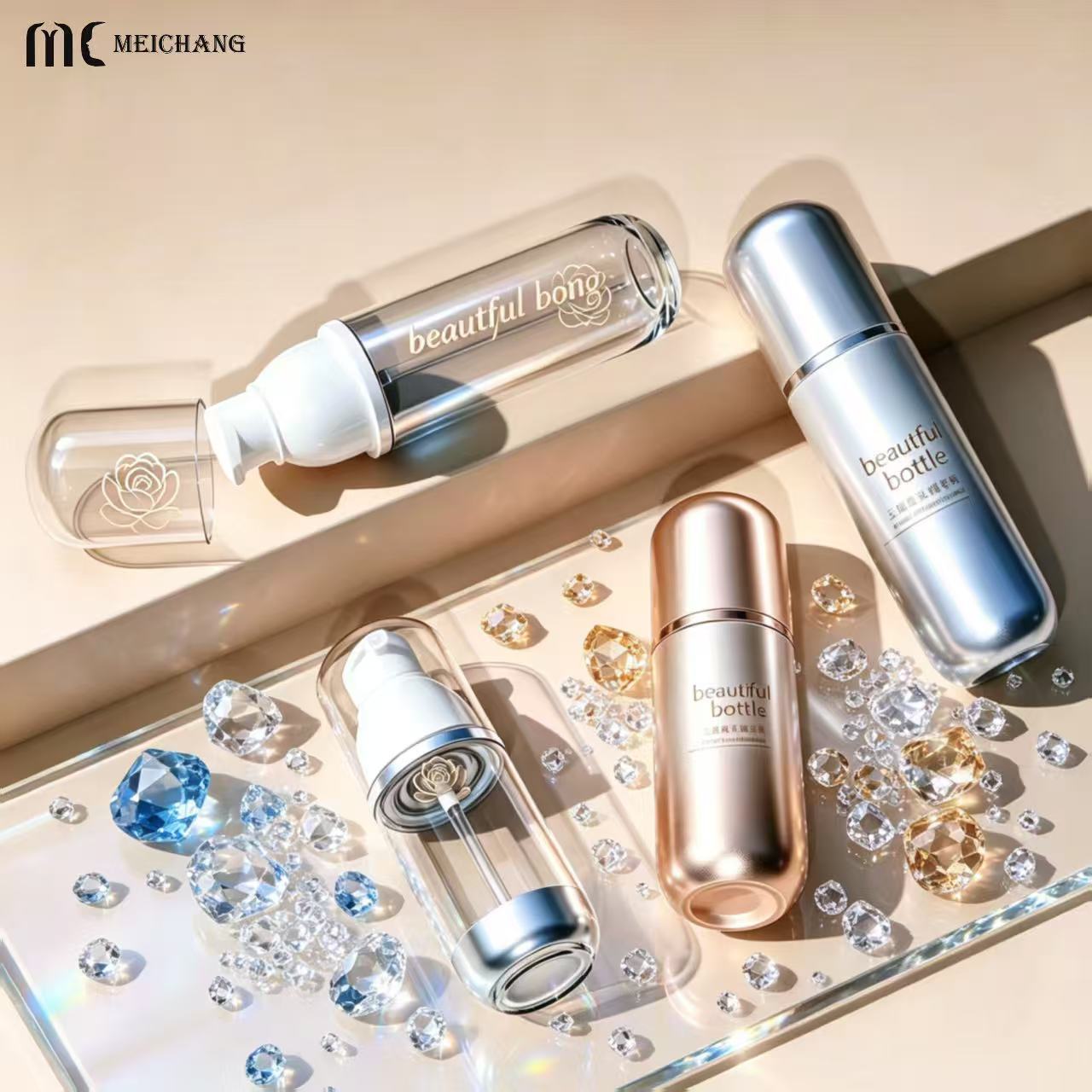 100ml 120ml 150ml Thick Wall Round Bottom PET Cosmetic Packaging Bottle, Lotion Pump & Fine Mist Spray Pump Options(MC-445)