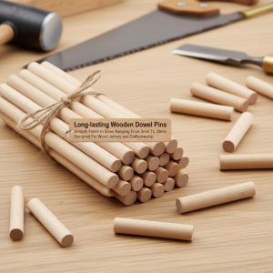 Long-lasting Wooden Dowel Pins Smooth Finish In Sizes Ranging From 3mm To 20mm