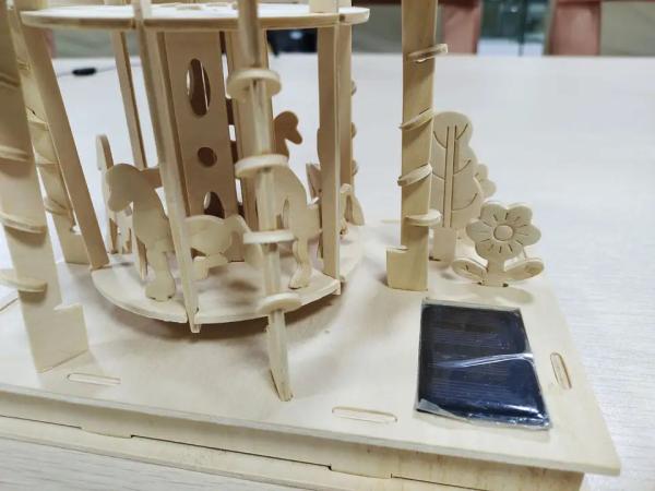 Children Diy Solar Toy Educational Solar Power Wooden Puzzle With Solar Panel