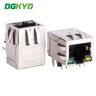 Single port RJ45 connector with 90 degree side plug gigabit network connector DGKYD111Q060DB2A1D