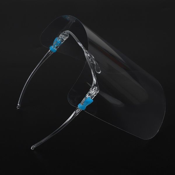 Haixin Full Coverage Anti-Fog Face Shield Clear Plastic with Glass Frame One Size Fits Most Medical Goggles for Glass Wearers
