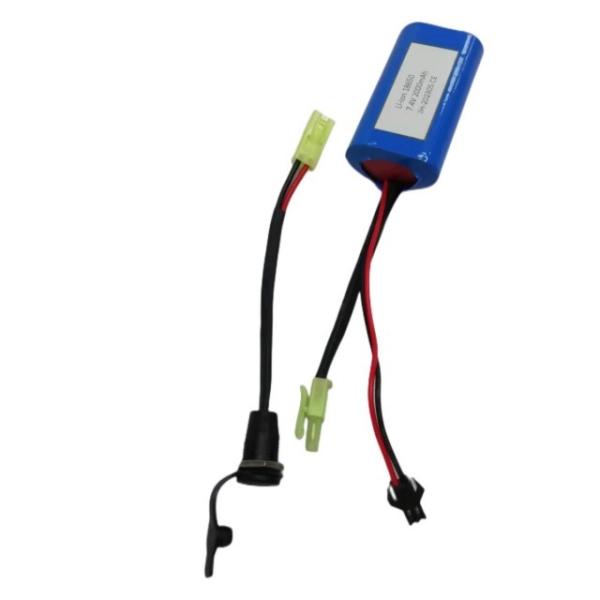 7.4v 18650 Children Toy Car Battery 2000mah With SM-2P Connector