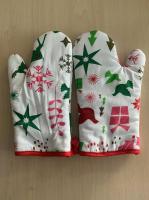 Algodões resistentes ao calor de Oven Mitts Customized With Pure da decoração da árvore do Xmas