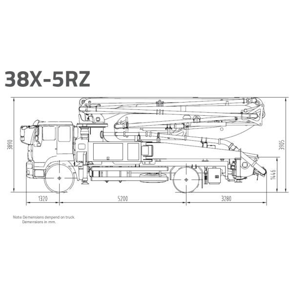 Тележка конкретного насоса SINOTRUK 37m новая, 2 излучение евро 6 тележки цапфы
