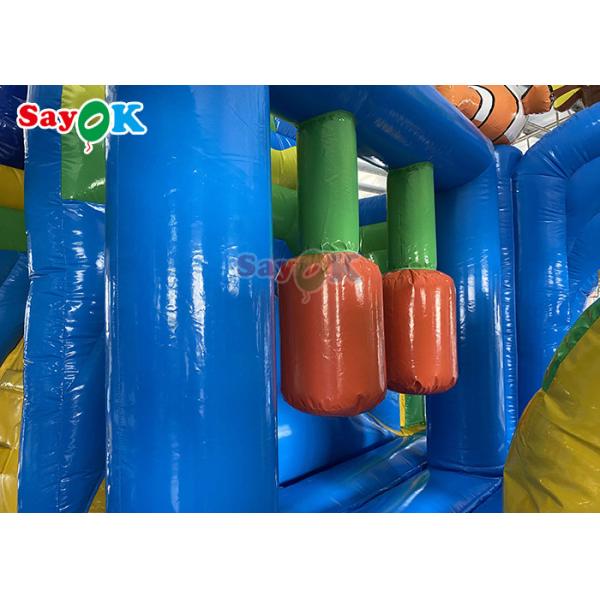 дом прыжка темы океана надувного замка раздувных водных горок воздуха хвастуна 1000D скача комбинированный с бассейном