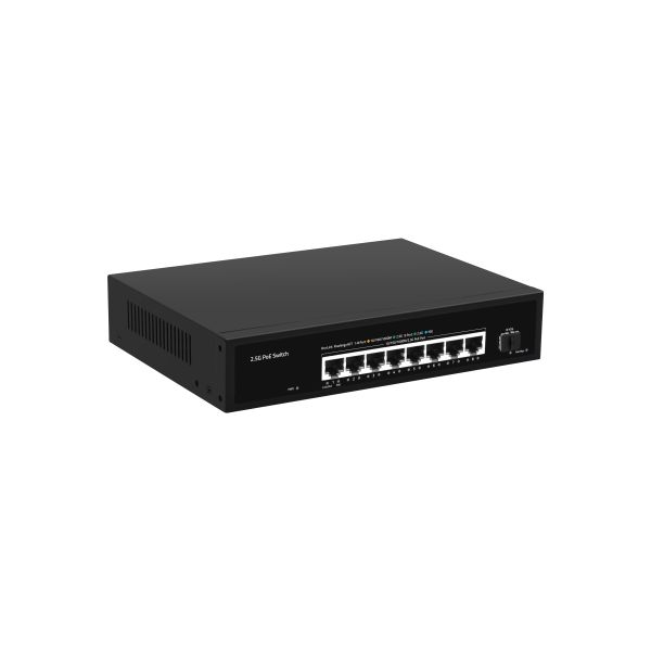 8-Port 2.5G PoE Switch With 10G SFP Uplink 100W Budget Unmanaged 220V Powered