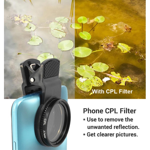 Customizable Smartphone CPL Filter 37mm CPL Filter With Multi Layer Nano Coating