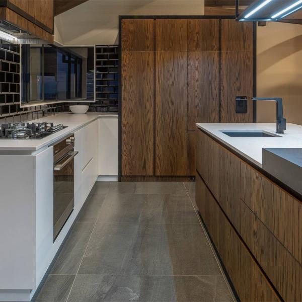 Wood Veneer Modern Tinted Lacquer Cabinets Tall Unit Brown For Household Hotel