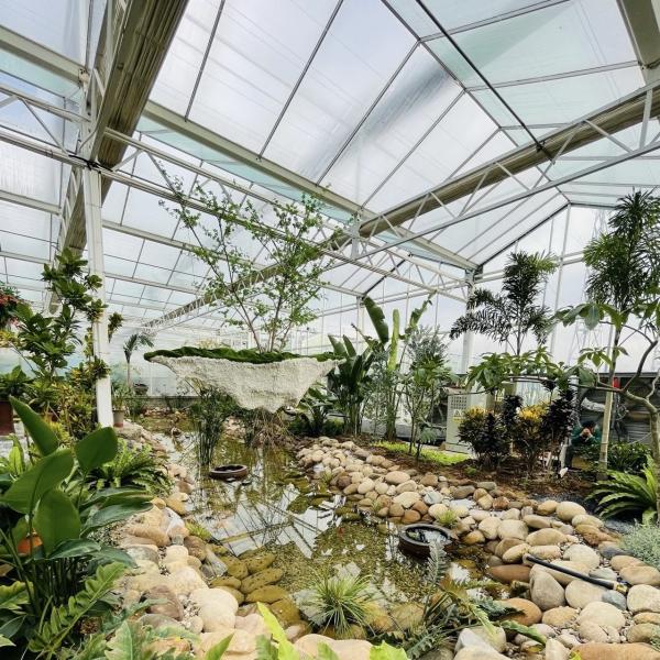 Sistema hidropónico de estufa de vidro de camada dupla para cultivo de flores 30 dias de reembolso