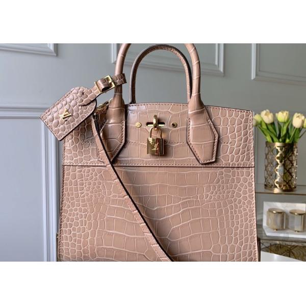 Luxury Cross Body 23cm Crocodile Skin Tote Bag Lock Decoration