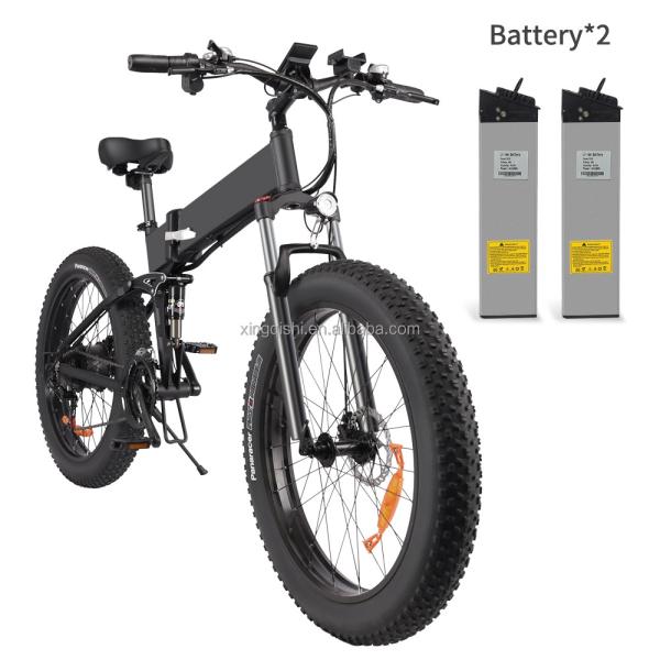 Folding 750Watt Fat Tire Electric Mountain Bike Snow Electric Bicycles
